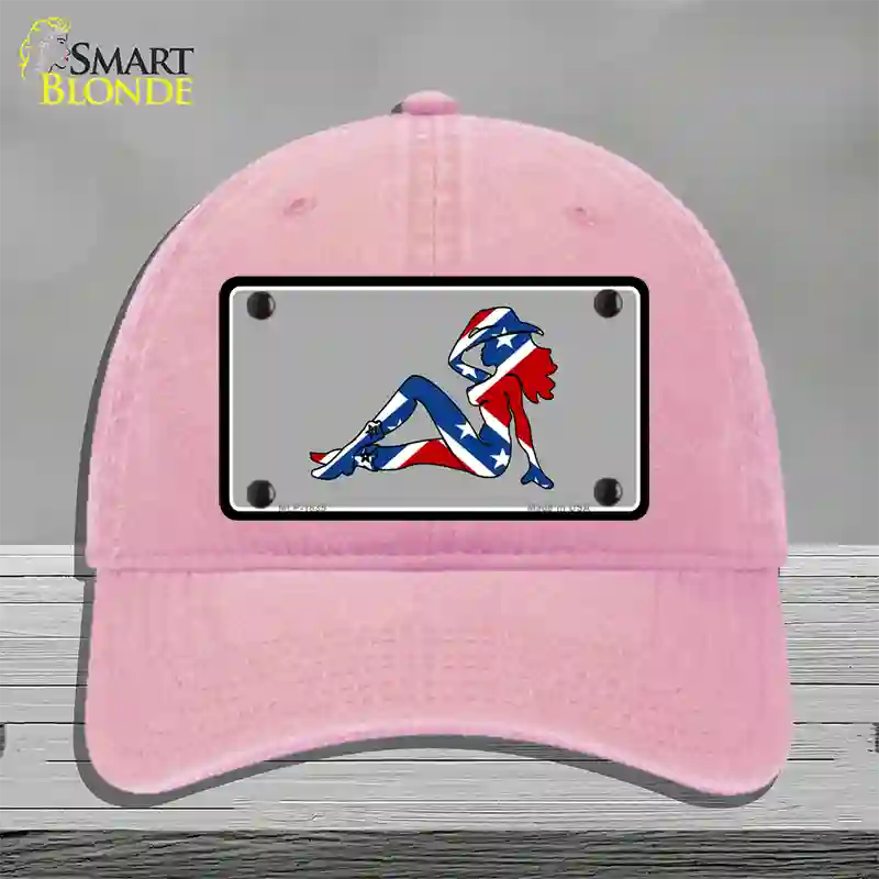 Confederate Flag Mud Flap Girl Novelty License Plate Hat Unconstructed Cotton / Pink