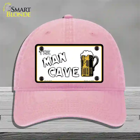 Man Cave Novelty License Plate Hat Unconstructed Cotton / Pink