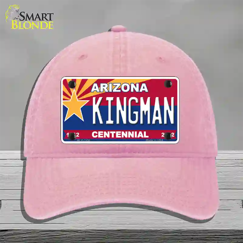 Arizona Centennial Kingman Novelty License Plate Hat Unconstructed Cotton / Pink