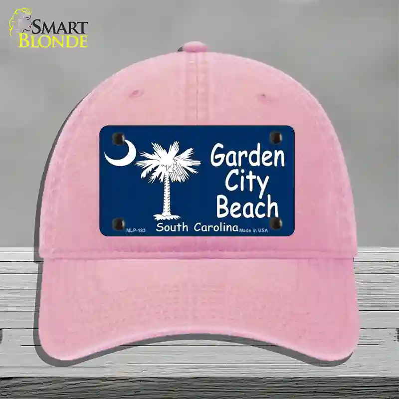 Garden City Beach South Carolina Novelty License Plate Hat Unconstructed Cotton / Pink