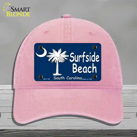 Surf Side Beach Novelty License Plate Hat Unconstructed Cotton / Pink