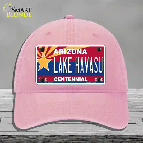 Arizona Centennial Lake Havasu Novelty License Plate Hat Unconstructed Cotton / Pink