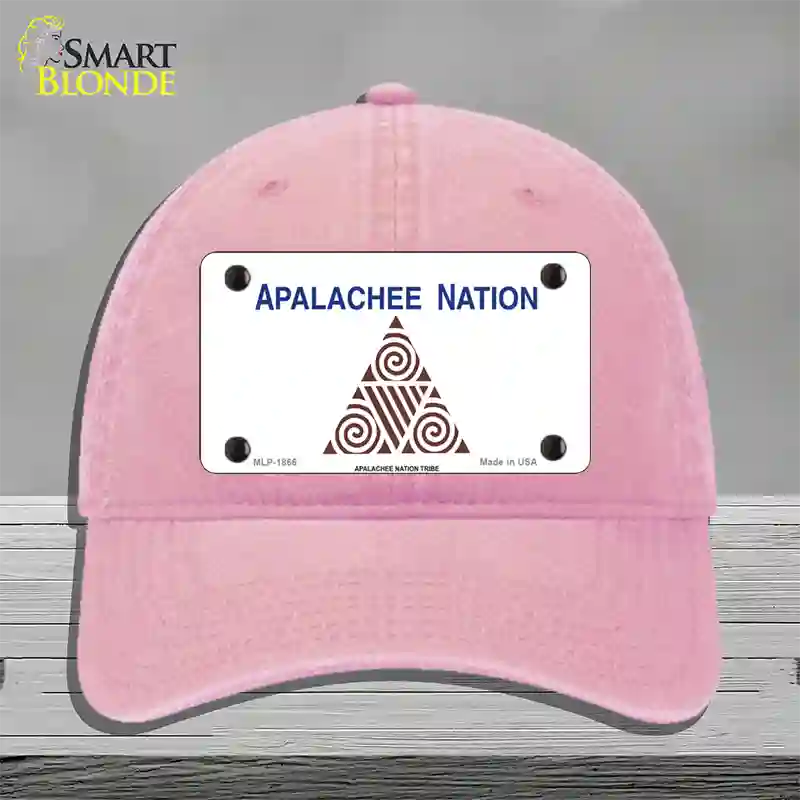 Apalachee Nation Flag Novelty License Plate Hat Unconstructed Cotton / Pink