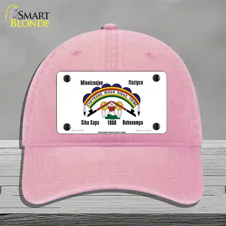 Cheyenne River Sioux Flag Novelty License Plate Hat Unconstructed Cotton / Pink