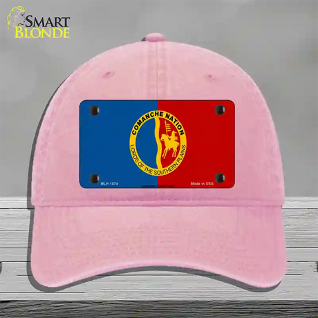 Comanche Nation Flag Novelty License Plate Hat Unconstructed Cotton / Pink