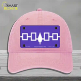 Iroquois Confederacy Flag Novelty License Plate Hat Unconstructed Cotton / Pink