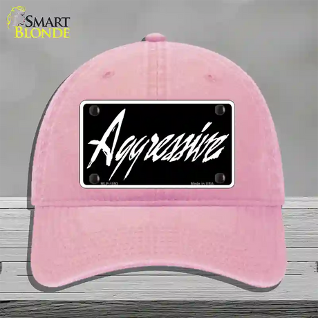 Aggressive Novelty License Plate Hat Unconstructed Cotton / Pink