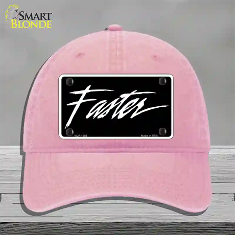 Faster Novelty License Plate Hat Unconstructed Cotton / Pink