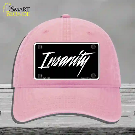 Insanity Novelty License Plate Hat Unconstructed Cotton / Pink