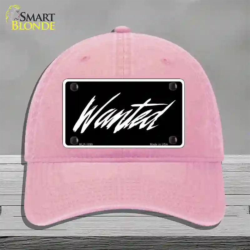 Wanted Novelty License Plate Hat Unconstructed Cotton / Pink