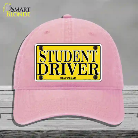 Student Driver Novelty License Plate Hat Unconstructed Cotton / Pink