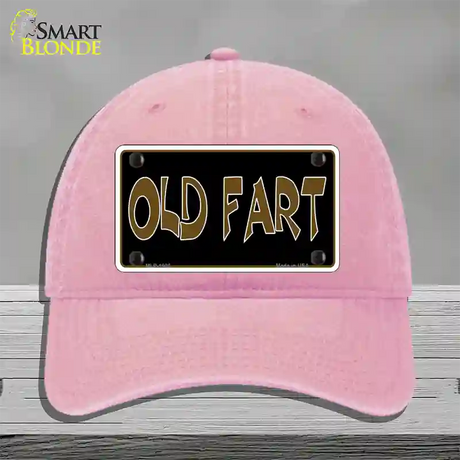 Old Fart Novelty License Plate Hat Unconstructed Cotton / Pink