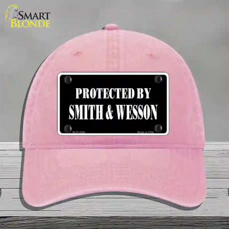 Smith And Wesson Novelty License Plate Hat Unconstructed Cotton / Pink