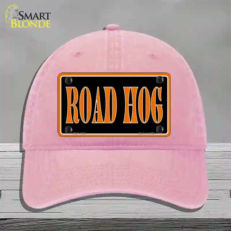 Road Hog Novelty License Plate Hat Unconstructed Cotton / Pink