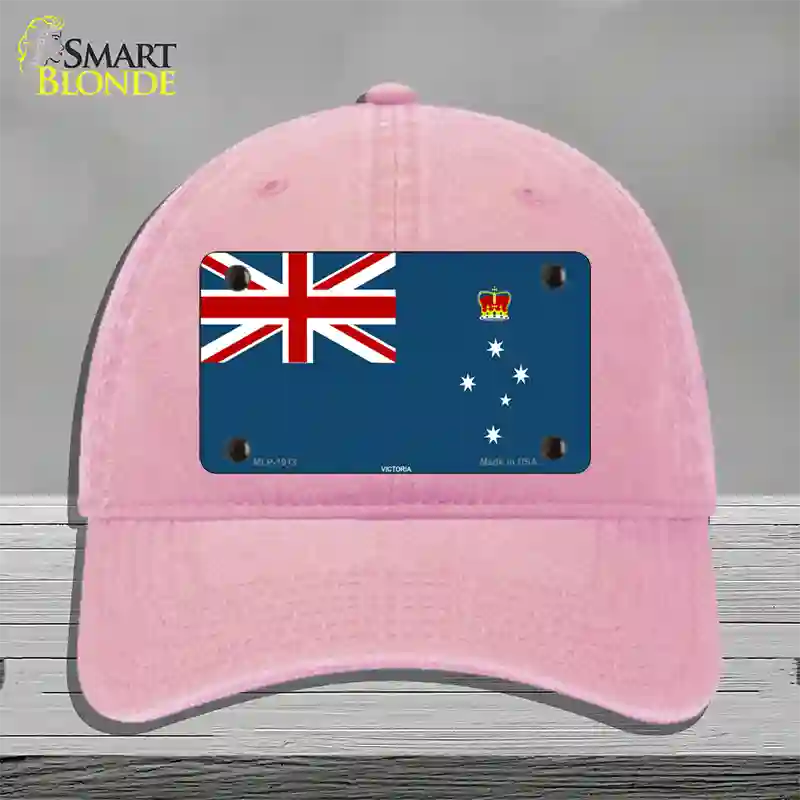 Victoria Flag Novelty License Plate Hat Unconstructed Cotton / Pink