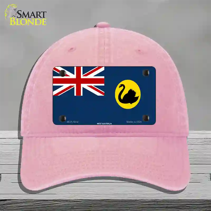 West Australia Flag Novelty License Plate Hat Unconstructed Cotton / Pink