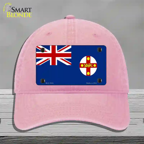 New South Wales Flag Novelty License Plate Hat Unconstructed Cotton / Pink