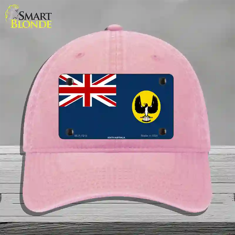 South Australia Flag Novelty License Plate Hat Unconstructed Cotton / Pink