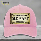 Certified Old Fart Novelty License Plate Hat Unconstructed Cotton / Pink