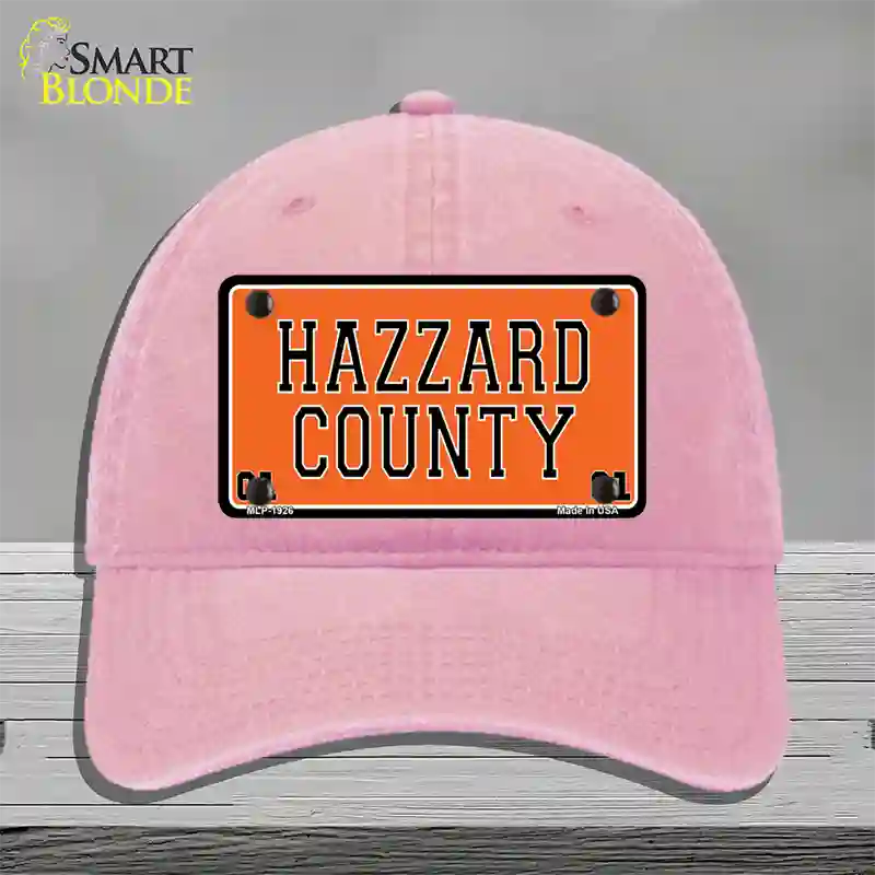 Hazard County Novelty License Plate Hat Unconstructed Cotton / Pink