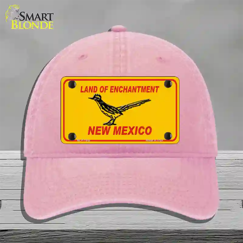 Road Runner New Mexico Novelty License Plate Hat Unconstructed Cotton / Pink