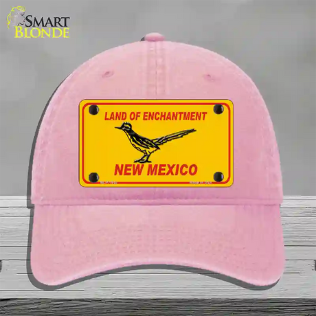 Road Runner New Mexico Novelty License Plate Hat Unconstructed Cotton / Pink