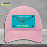 Road Runner Teal New Mexico Novelty License Plate Hat Unconstructed Cotton / Pink