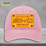 Arroyo Seco Yellow New Mexico Novelty License Plate Hat Unconstructed Cotton / Pink