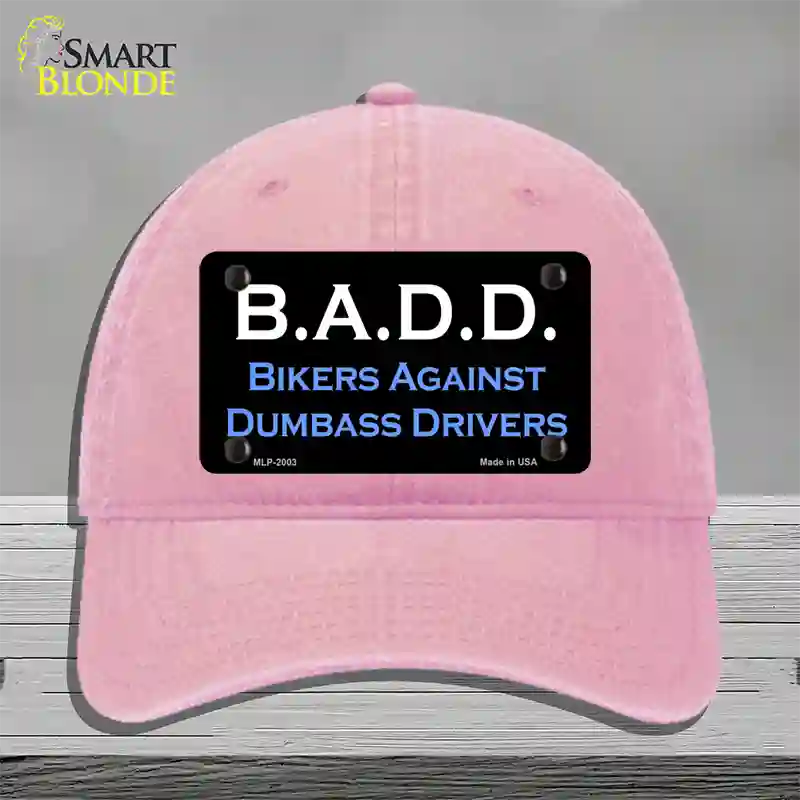 B.A.D.D. Novelty License Plate Hat Unconstructed Cotton / Pink