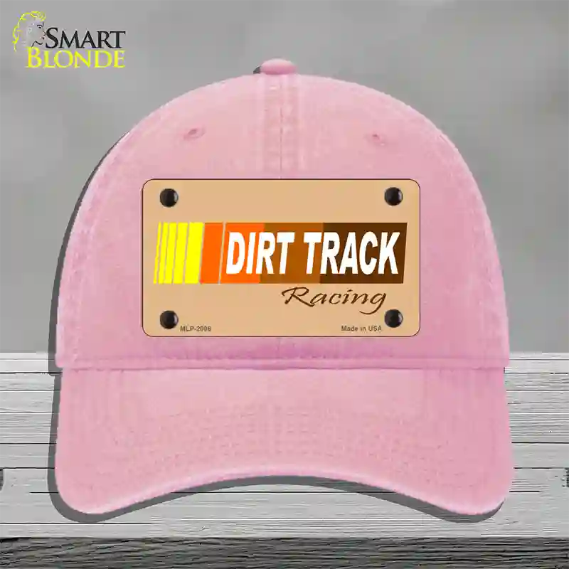 Dirt Track Racing Novelty License Plate Hat Unconstructed Cotton / Pink