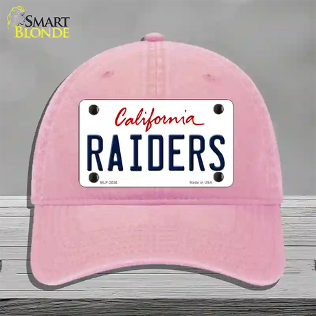 Raiders California State Novelty License Plate Hat Unconstructed Cotton / Pink