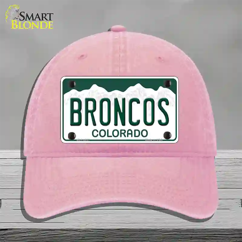 Broncos Colorado State Novelty License Plate Hat Unconstructed Cotton / Pink