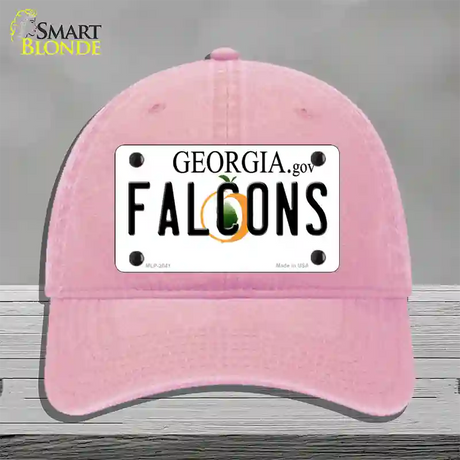 Falcons Georgia State Novelty License Plate Hat Unconstructed Cotton / Pink