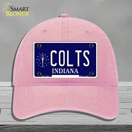 Colts Indiana State Novelty License Plate Hat Unconstructed Cotton / Pink