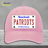 Patriots Massachusetts State Novelty License Plate Hat Unconstructed Cotton / Pink