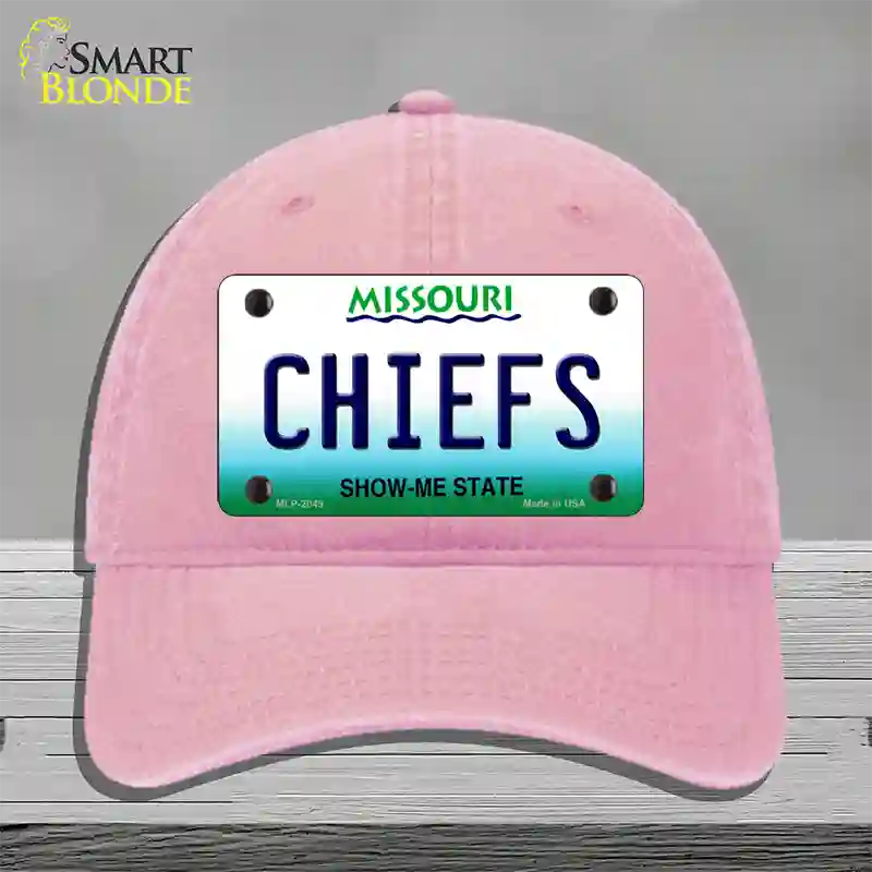 Chiefs Missouri State Novelty License Plate Hat Unconstructed Cotton / Pink