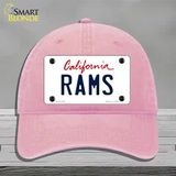 Rams California State Novelty License Plate Hat Unconstructed Cotton / Pink