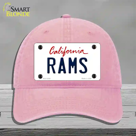 Rams California State Novelty License Plate Hat Unconstructed Cotton / Pink