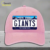 Giants New York State Novelty License Plate Hat Unconstructed Cotton / Pink