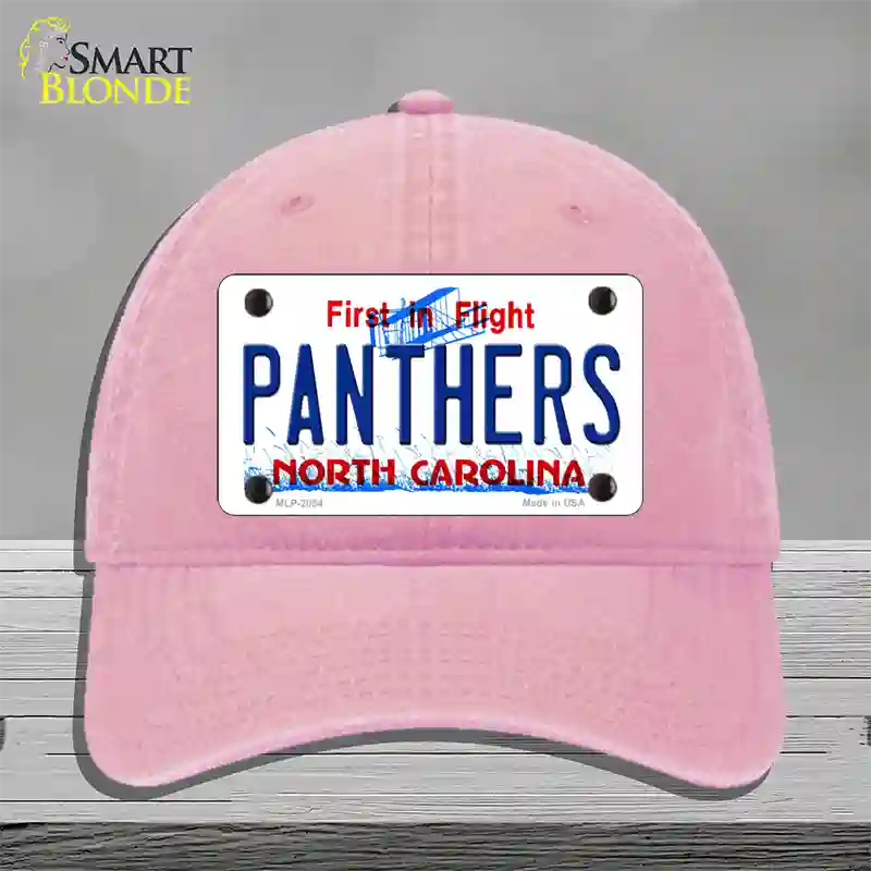 Panthers North Carolina State Novelty License Plate Hat Unconstructed Cotton / Pink