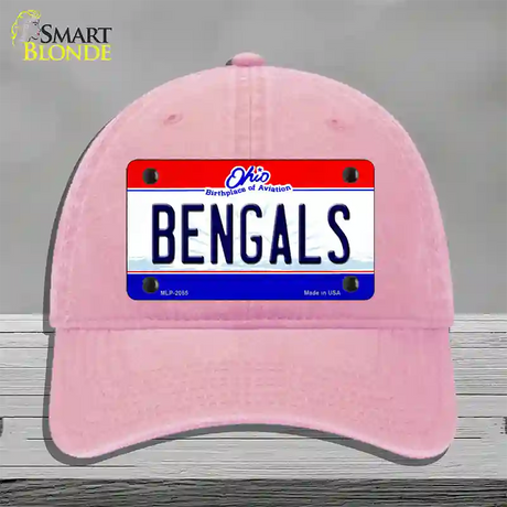 Bengals Ohio State Novelty License Plate Hat Unconstructed Cotton / Pink