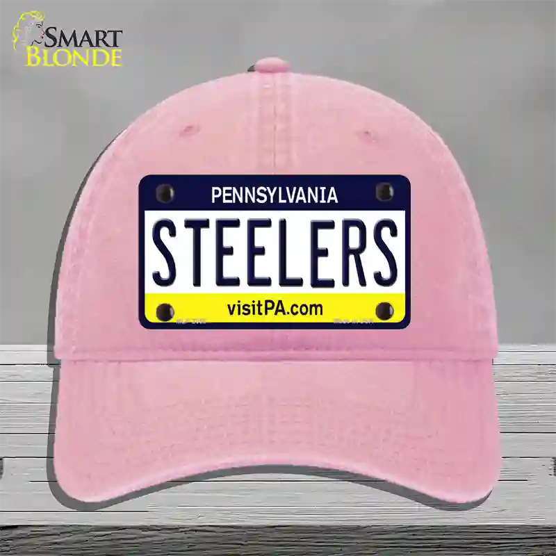 Steelers Pennsylvania State Novelty License Plate Hat Unconstructed Cotton / Pink