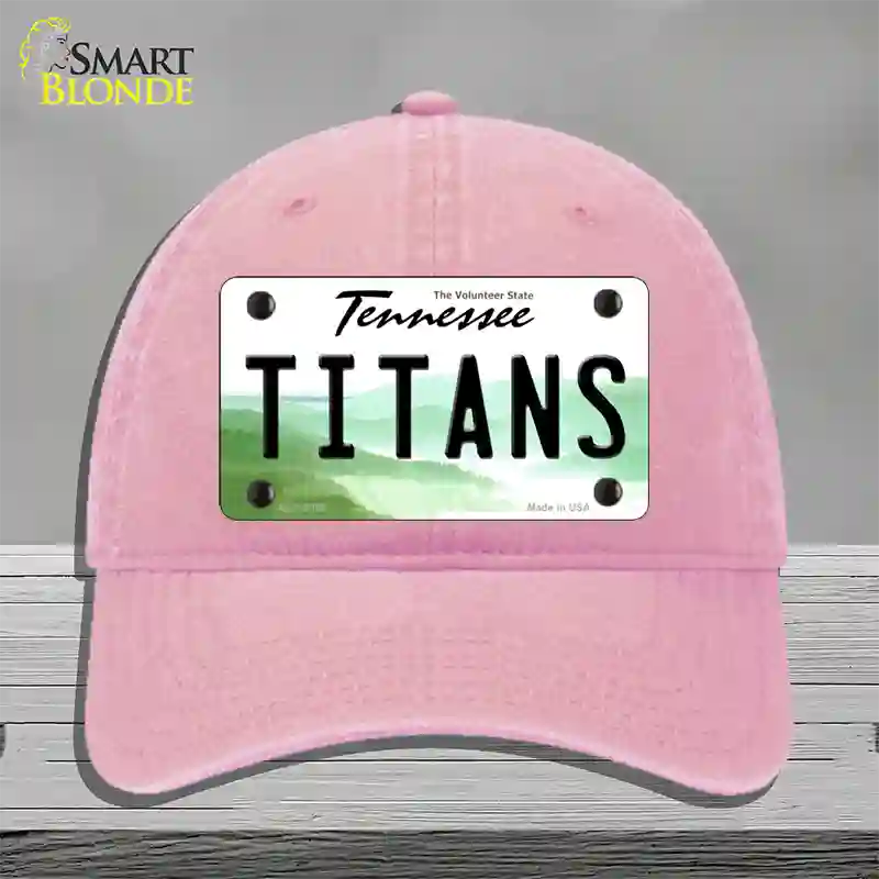 Titans Tennessee State Novelty License Plate Hat Unconstructed Cotton / Pink