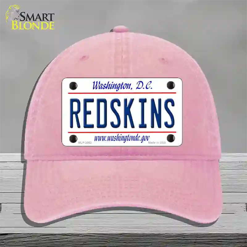 Redskins Washington State Novelty License Plate Hat Unconstructed Cotton / Pink