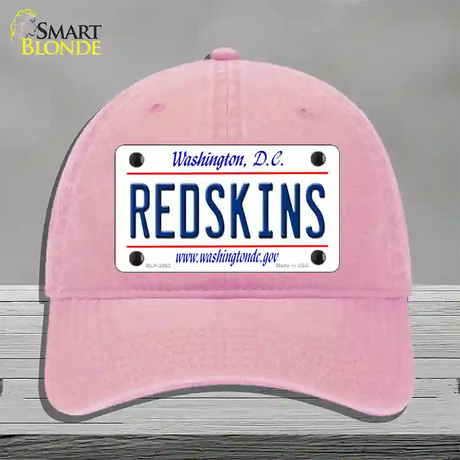 Redskins Washington State Novelty License Plate Hat Unconstructed Cotton / Pink