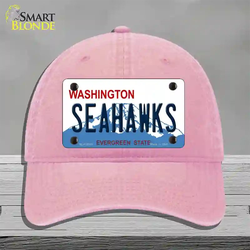 Seahawks Washington State Novelty License Plate Hat Unconstructed Cotton / Pink