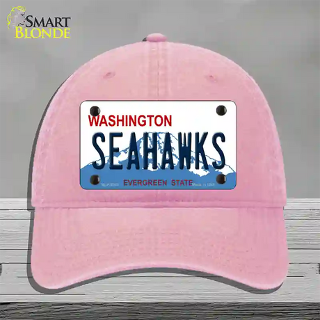 Seahawks Washington State Novelty License Plate Hat Unconstructed Cotton / Pink