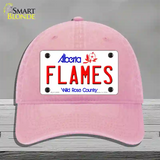 Flames Alberta Canada Province Novelty License Plate Hat Unconstructed Cotton / Pink