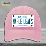 Maple Leafs Ontario Canada Province Novelty License Plate Hat Unconstructed Cotton / Pink