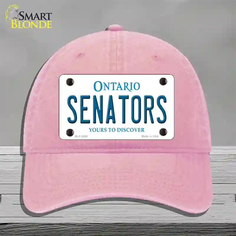 Senators Ontario Canada Province Novelty License Plate Hat Unconstructed Cotton / Pink